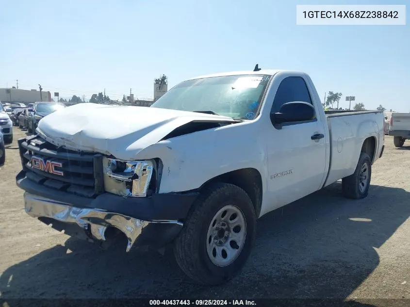 2008 GMC Sierra 1500 Work Truck VIN: 1GTEC14X68Z238842 Lot: 40437443