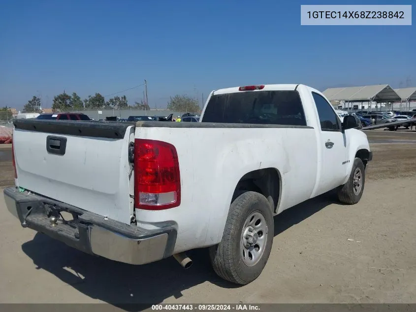 2008 GMC Sierra 1500 Work Truck VIN: 1GTEC14X68Z238842 Lot: 40437443