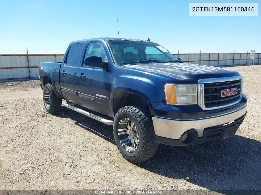 2008 GMC Sierra 1500 Slt VIN: 2GTEK13M581160346 Lot: 40446618