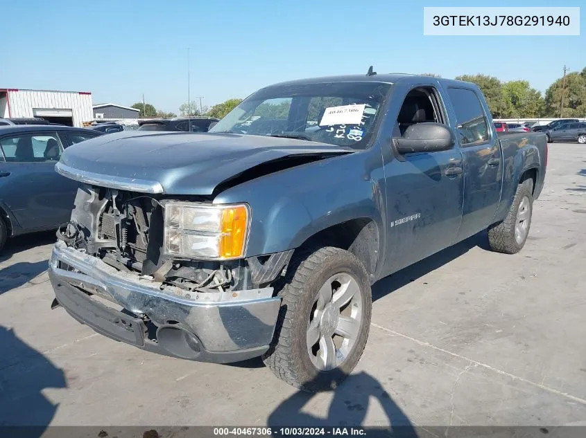 2008 GMC Sierra 1500 Sle1 VIN: 3GTEK13J78G291940 Lot: 40467306