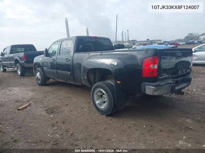 2008 GMC Sierra 3500Hd Sle1 VIN: 1GTJK33KX8F124007 Lot: 40485006