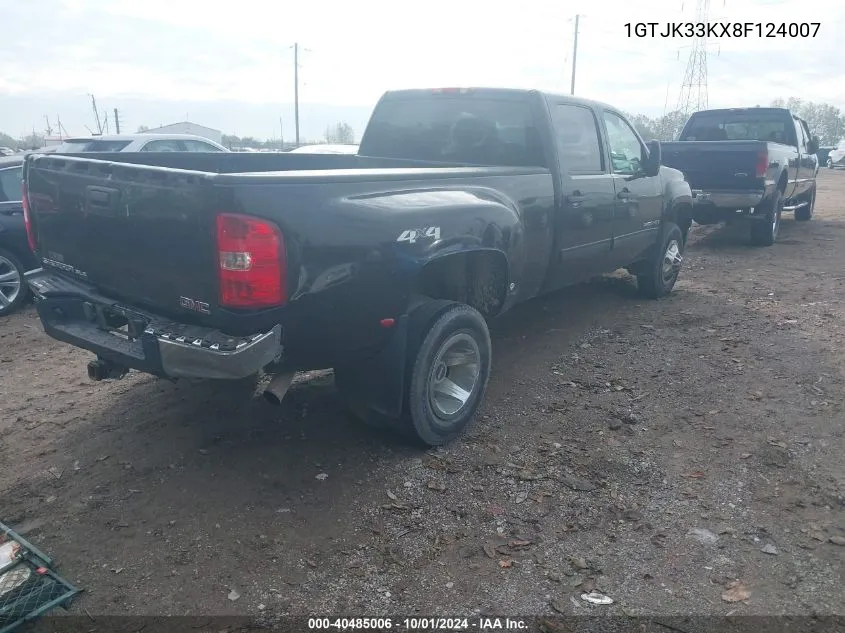 2008 GMC Sierra 3500Hd Sle1 VIN: 1GTJK33KX8F124007 Lot: 40485006