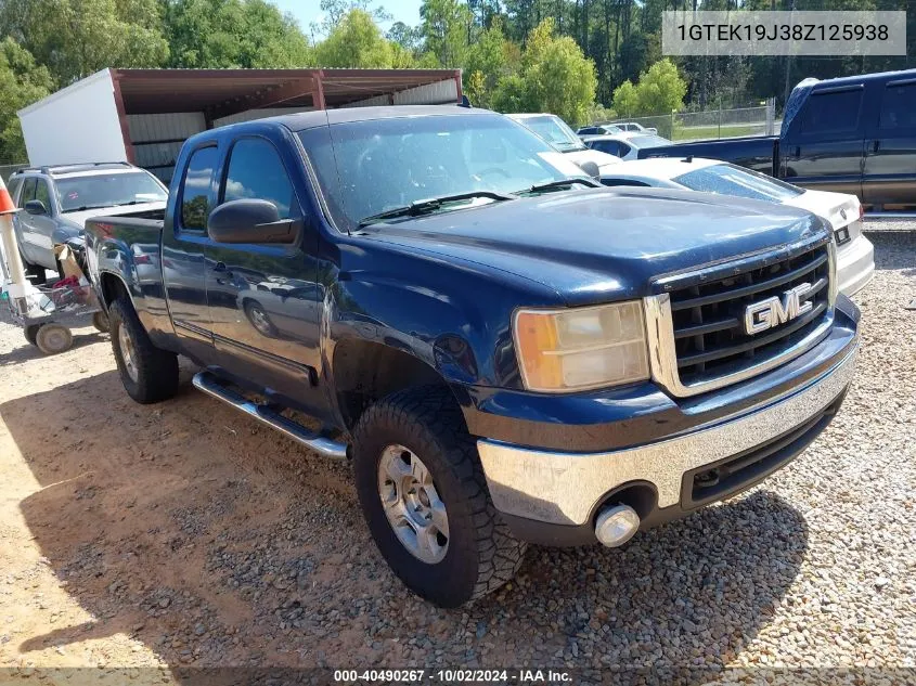 2008 GMC Sierra 1500 Sle1 VIN: 1GTEK19J38Z125938 Lot: 40490267