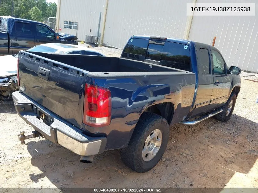 2008 GMC Sierra 1500 Sle1 VIN: 1GTEK19J38Z125938 Lot: 40490267