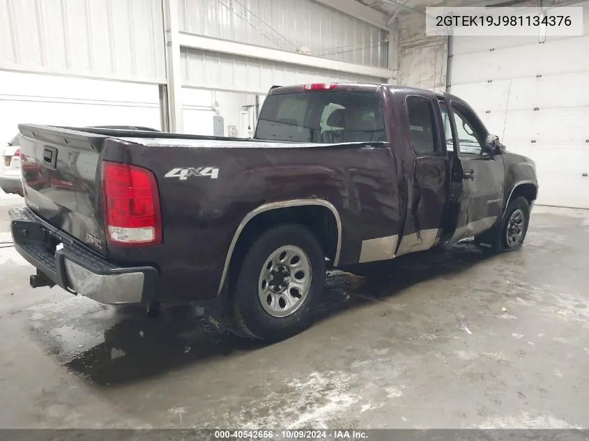 2008 GMC Sierra K1500 VIN: 2GTEK19J981134376 Lot: 40542656