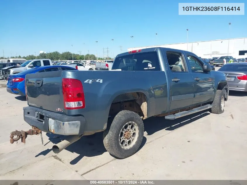 1GTHK23608F116414 2008 GMC Sierra 2500Hd Sle1