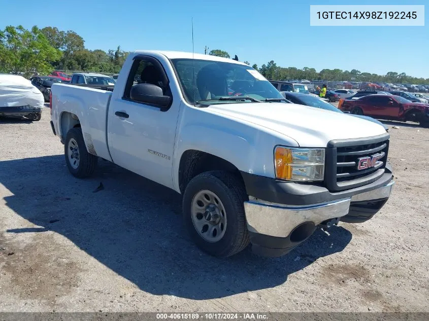 2008 GMC Sierra C1500 VIN: 1GTEC14X98Z192245 Lot: 40615189