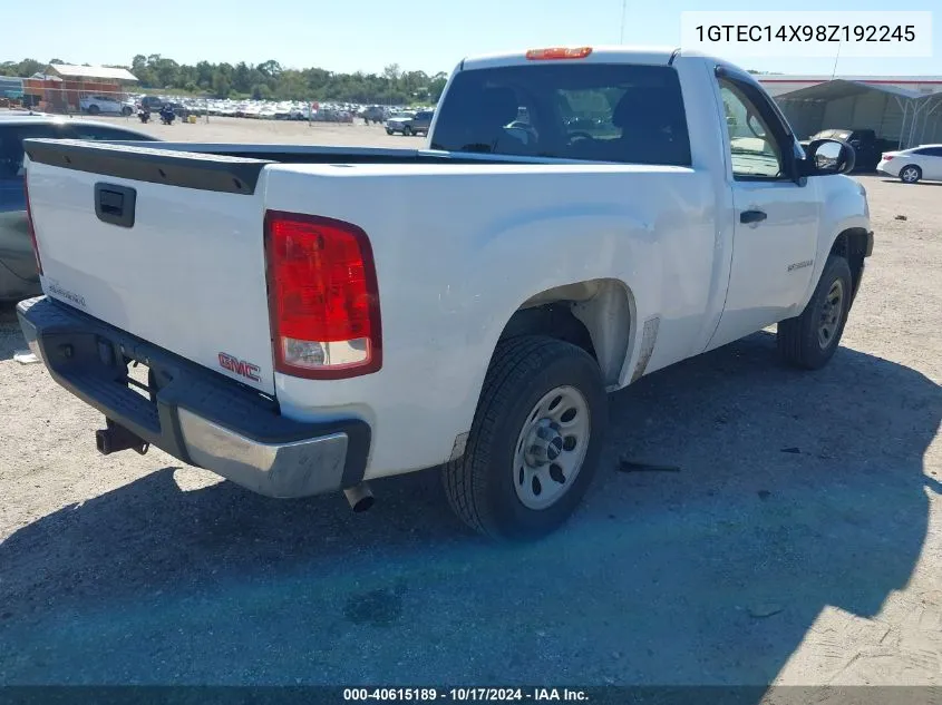 2008 GMC Sierra C1500 VIN: 1GTEC14X98Z192245 Lot: 40615189