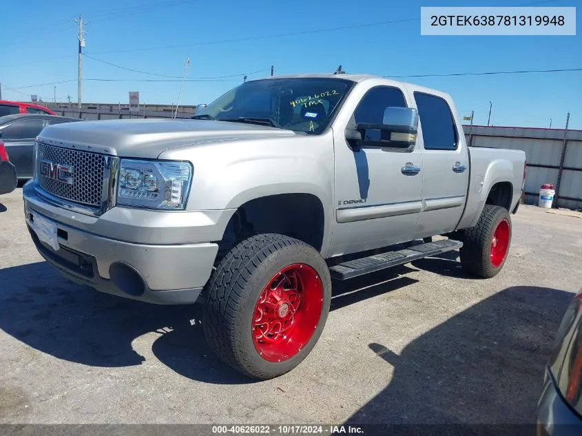 2008 GMC Sierra 1500 Denali VIN: 2GTEK638781319948 Lot: 40626022