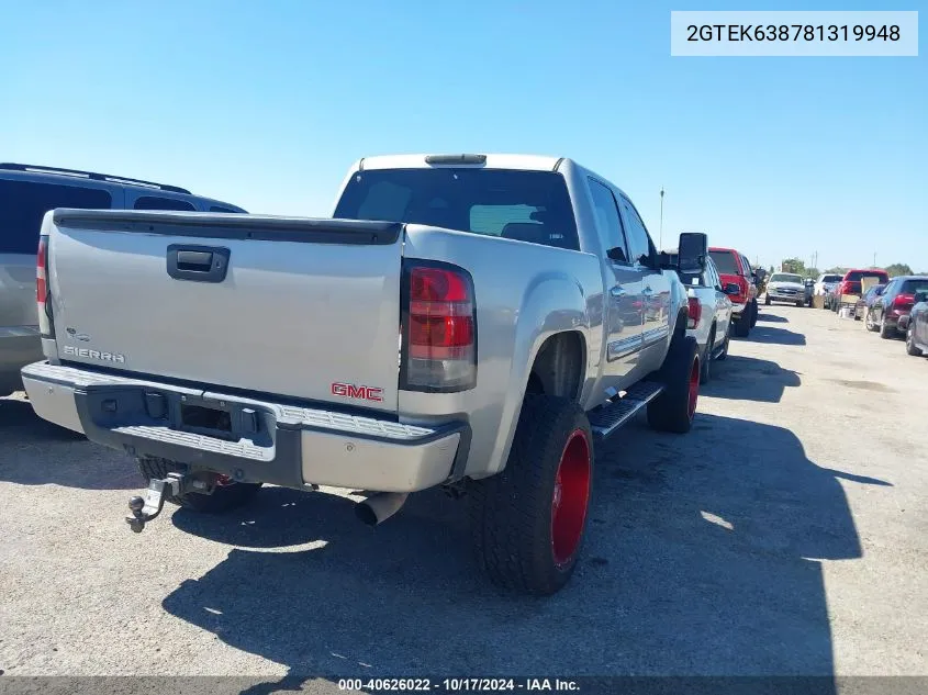 2008 GMC Sierra 1500 Denali VIN: 2GTEK638781319948 Lot: 40626022