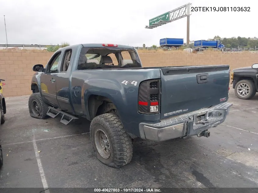 2008 GMC Sierra 1500 Slt VIN: 2GTEK19J081103632 Lot: 40627803