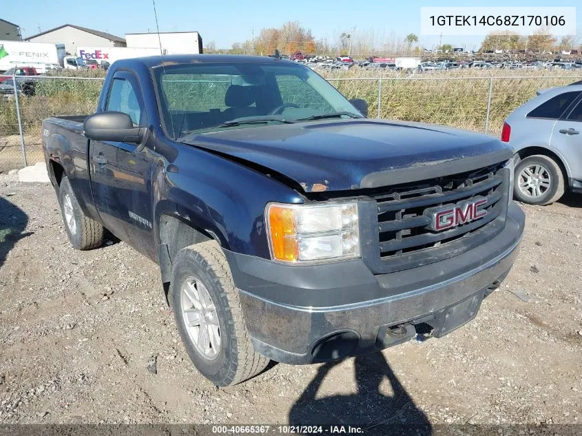 2008 GMC Sierra 1500 Work Truck VIN: 1GTEK14C68Z170106 Lot: 40665367