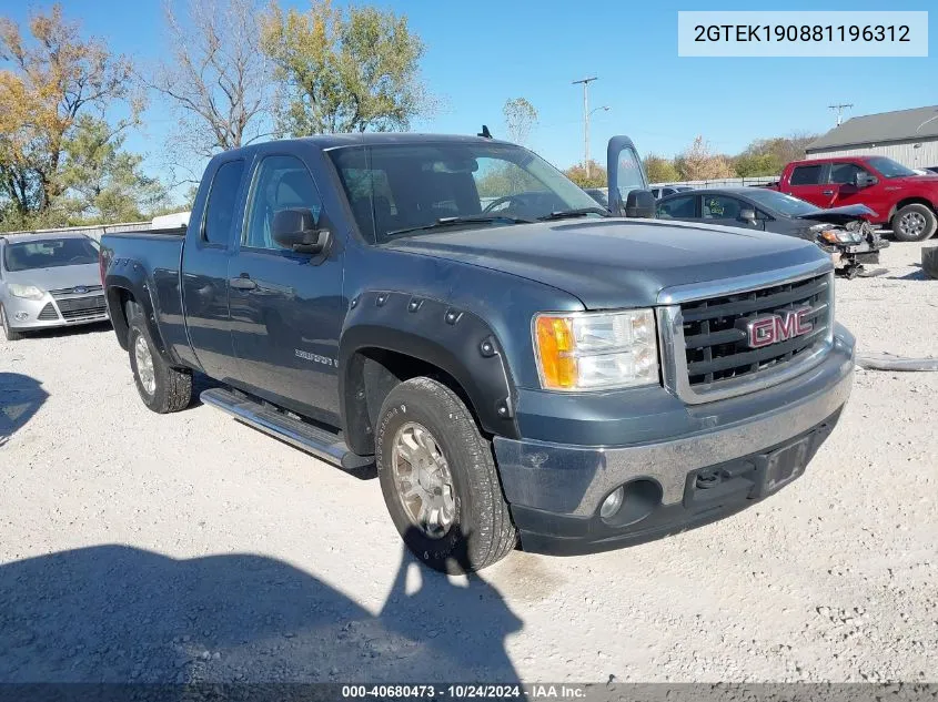 2008 GMC Sierra 1500 Sle1 VIN: 2GTEK190881196312 Lot: 40680473