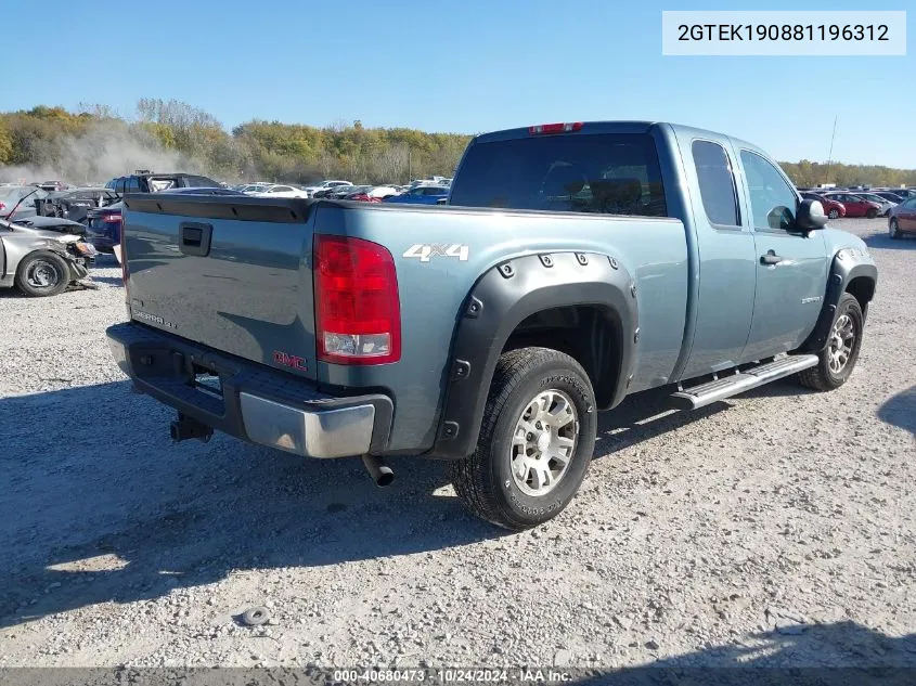 2008 GMC Sierra 1500 Sle1 VIN: 2GTEK190881196312 Lot: 40680473