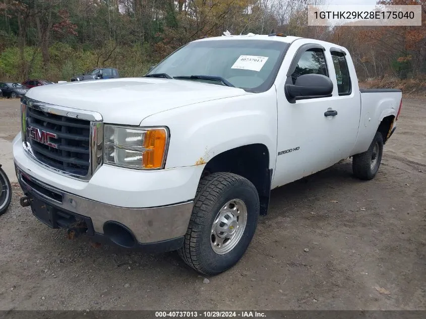 2008 GMC Sierra 2500Hd Work Truck VIN: 1GTHK29K28E175040 Lot: 40737013