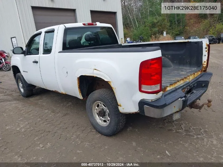 2008 GMC Sierra 2500Hd Work Truck VIN: 1GTHK29K28E175040 Lot: 40737013