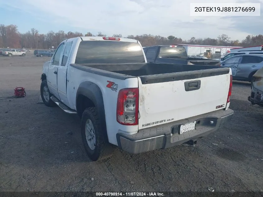 2008 GMC Sierra 1500 Sle1 VIN: 2GTEK19J881276699 Lot: 40798914