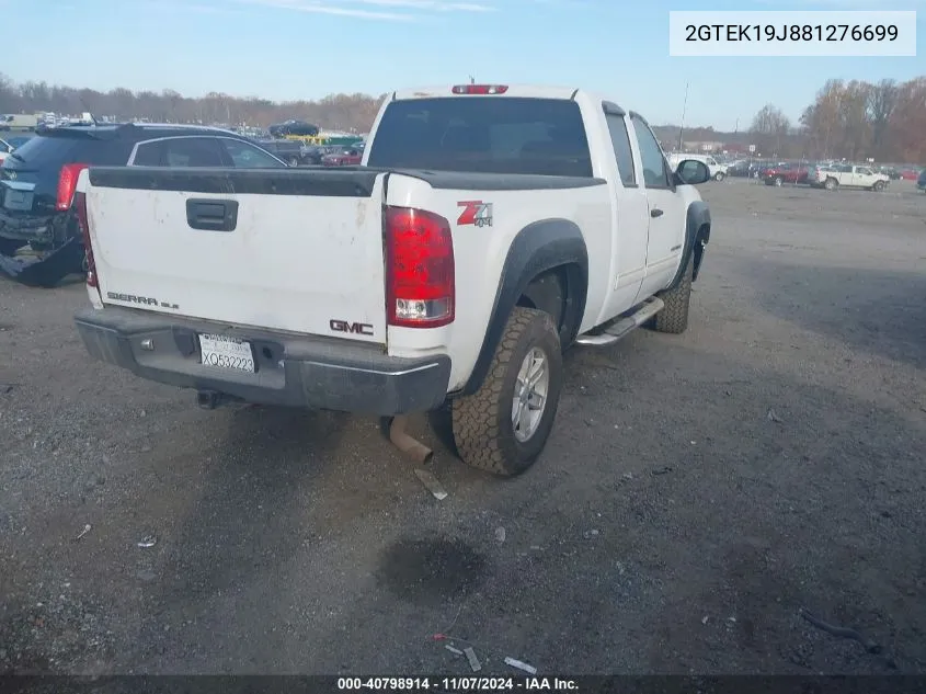 2008 GMC Sierra 1500 Sle1 VIN: 2GTEK19J881276699 Lot: 40798914