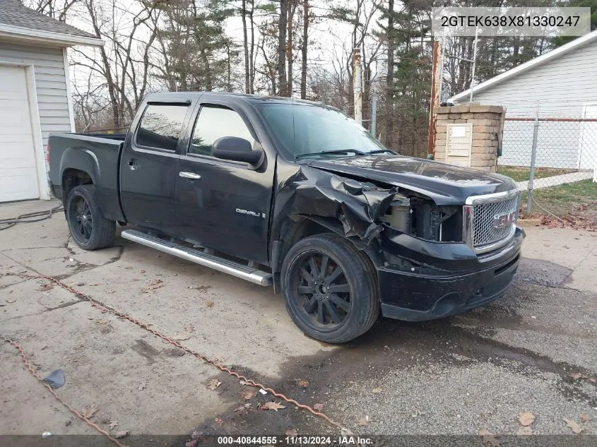 2008 GMC Sierra 1500 Denali VIN: 2GTEK638X81330247 Lot: 40844555