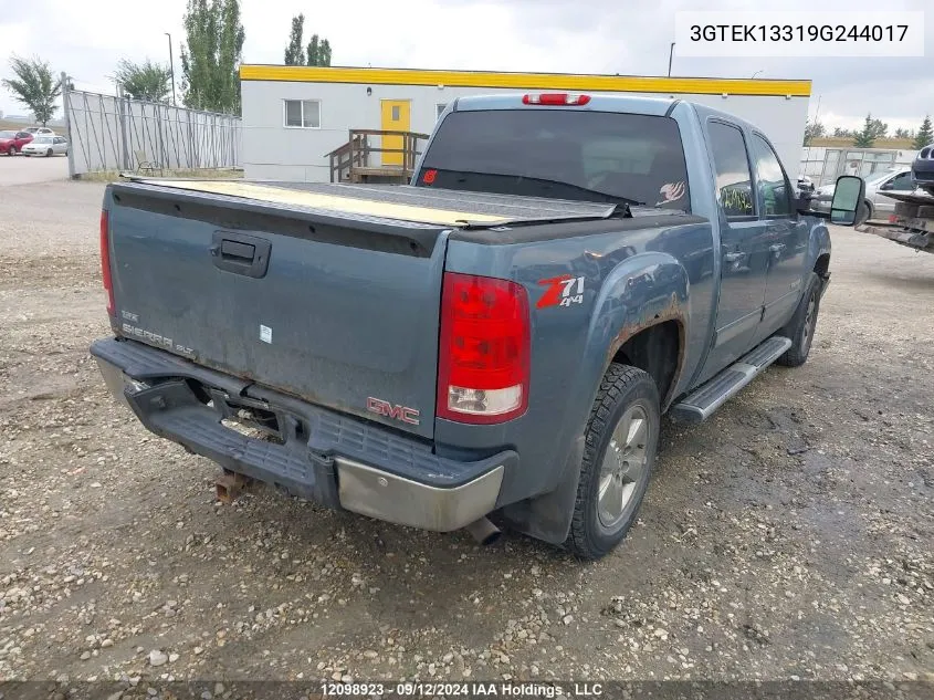 2009 GMC Sierra 1500 VIN: 3GTEK13319G244017 Lot: 12098923