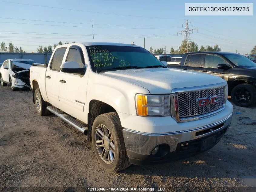 3GTEK13C49G129735 2009 GMC Sierra K1500/K1500 Sl