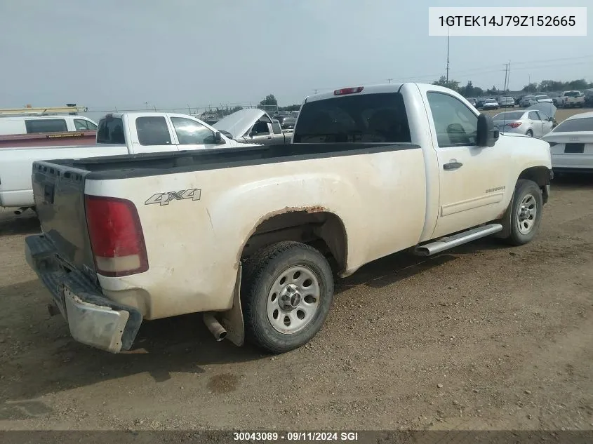 2009 GMC Sierra K1500 VIN: 1GTEK14J79Z152665 Lot: 30043089