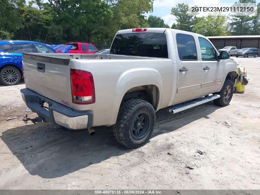 2009 GMC Sierra 1500 Sle VIN: 2GTEK23M291112150 Lot: 40070135