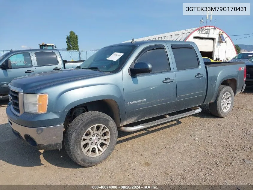 2009 GMC Sierra 1500 Slt VIN: 3GTEK33M79G170431 Lot: 40074908