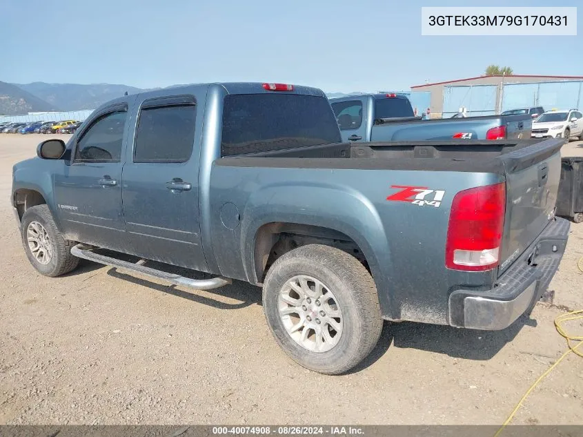 2009 GMC Sierra 1500 Slt VIN: 3GTEK33M79G170431 Lot: 40074908