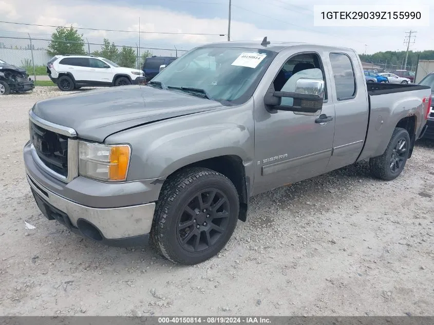 2009 GMC Sierra 1500 Sle VIN: 1GTEK29039Z155990 Lot: 40150814