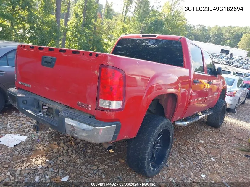 2009 GMC Sierra 1500 Sle VIN: 3GTEC23J49G182694 Lot: 40174492