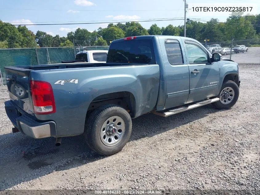 2009 GMC Sierra 1500 Sl VIN: 1GTEK19C09Z235817 Lot: 40184233