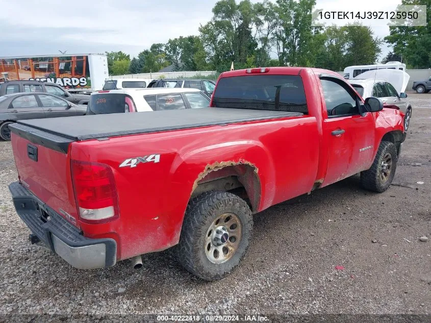 2009 GMC Sierra 1500 Work Truck VIN: 1GTEK14J39Z125950 Lot: 40222418