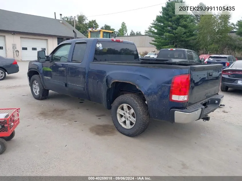 2009 GMC Sierra 1500 Sle VIN: 2GTEK29J991105435 Lot: 40259018