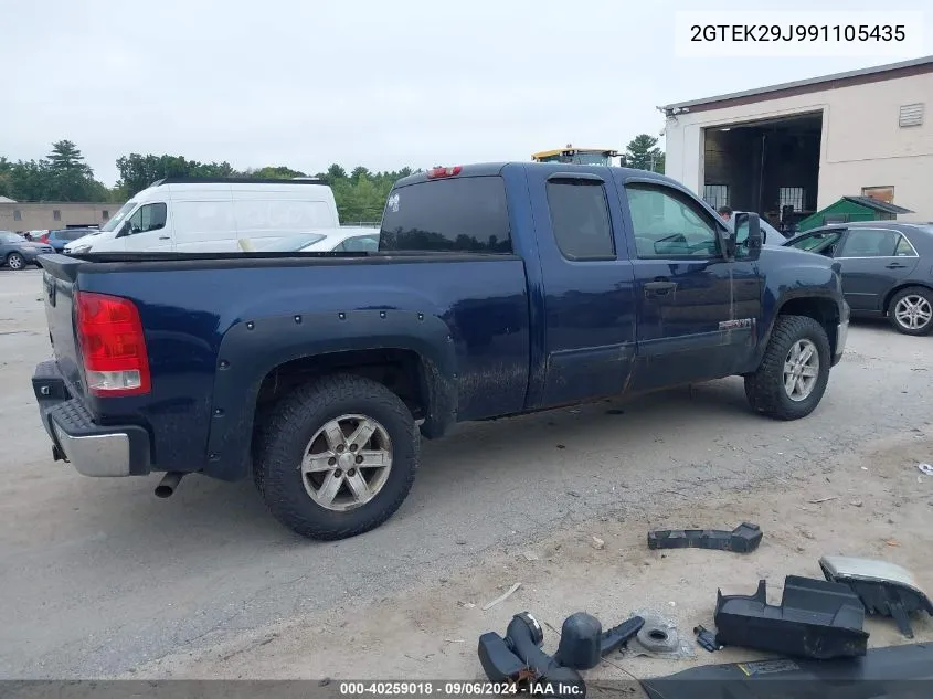 2009 GMC Sierra 1500 Sle VIN: 2GTEK29J991105435 Lot: 40259018