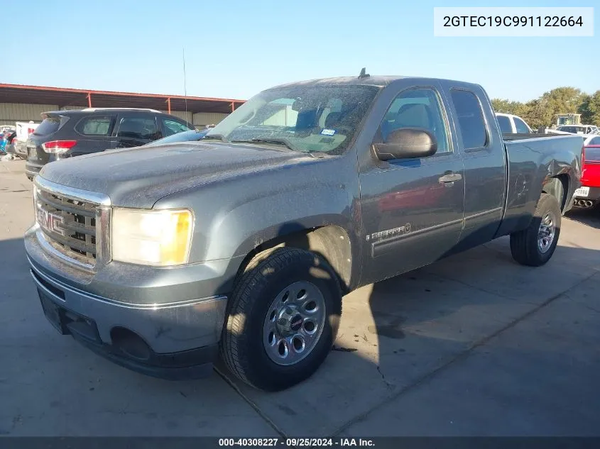 2009 GMC Sierra 1500 Sl VIN: 2GTEC19C991122664 Lot: 40308227