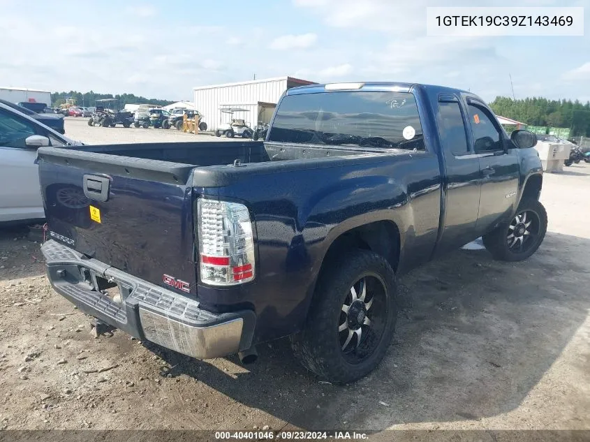 2009 GMC Sierra 1500 Work Truck VIN: 1GTEK19C39Z143469 Lot: 40401046