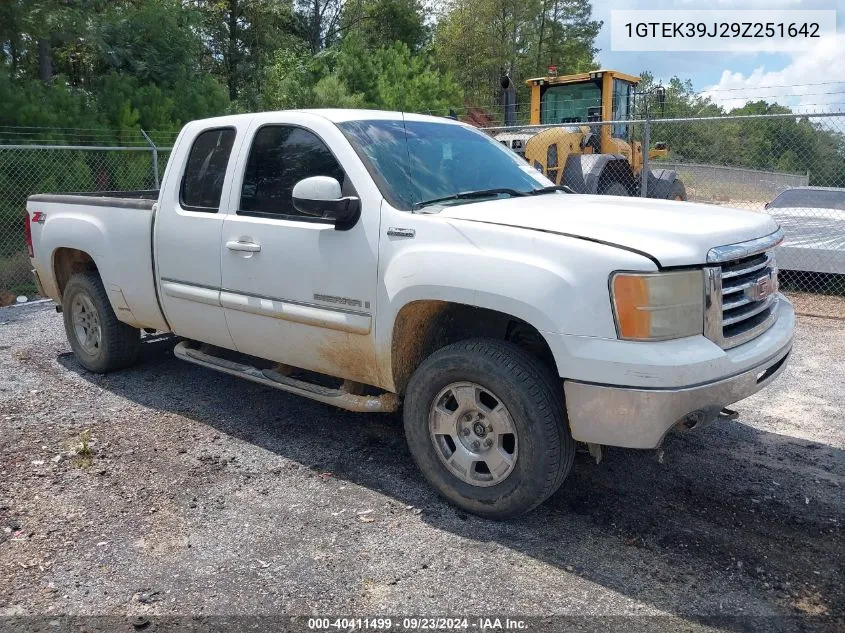 2009 GMC Sierra 1500 Slt VIN: 1GTEK39J29Z251642 Lot: 40411499