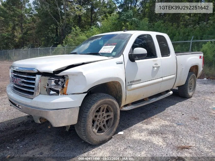 2009 GMC Sierra 1500 Slt VIN: 1GTEK39J29Z251642 Lot: 40411499