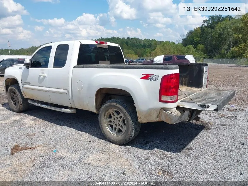 2009 GMC Sierra 1500 Slt VIN: 1GTEK39J29Z251642 Lot: 40411499