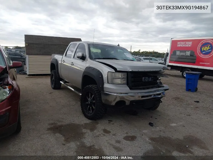 2009 GMC Sierra 1500 Slt VIN: 3GTEK33MX9G194867 Lot: 40512553