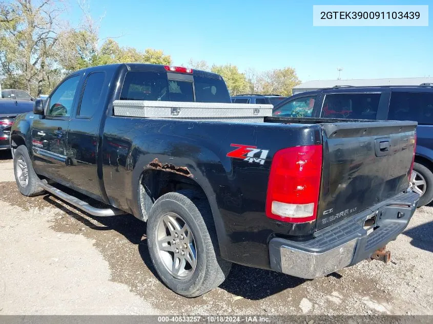 2009 GMC Sierra 1500 Slt VIN: 2GTEK390091103439 Lot: 40533257