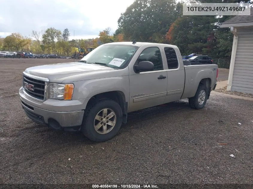 2009 GMC Sierra 1500 Sle VIN: 1GTEK29J49Z149687 Lot: 40584198