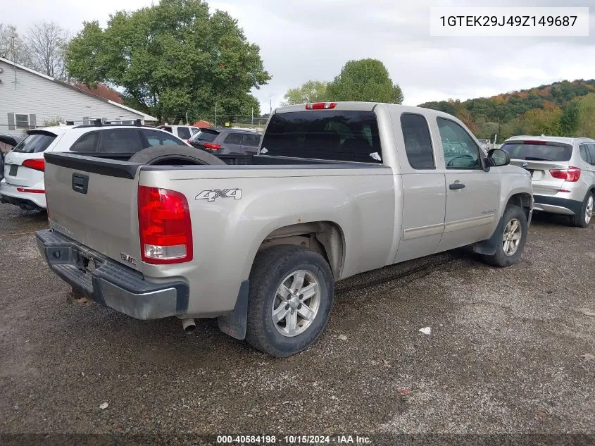 1GTEK29J49Z149687 2009 GMC Sierra 1500 Sle