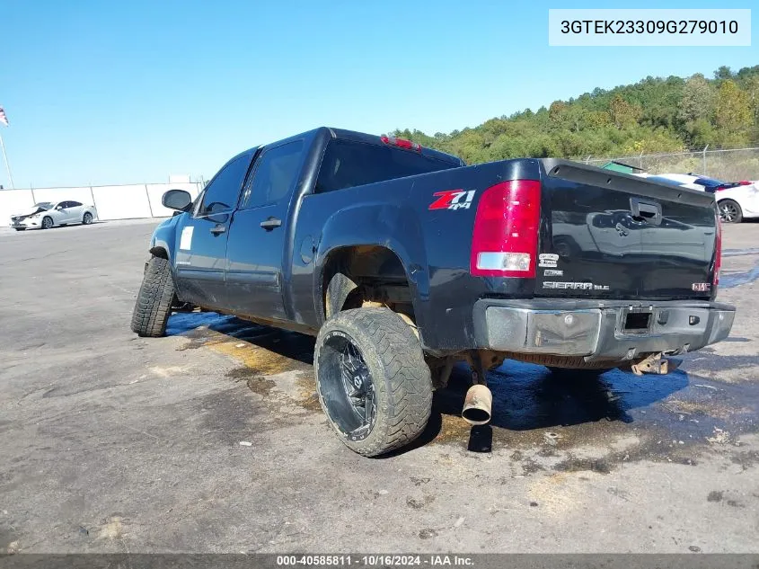 2009 GMC Sierra 1500 Sle VIN: 3GTEK23309G279010 Lot: 40585811