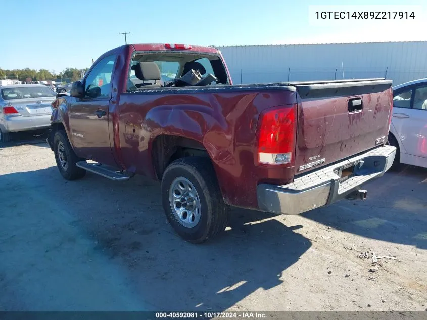 2009 GMC Sierra 1500 Work Truck VIN: 1GTEC14X89Z217914 Lot: 40592081