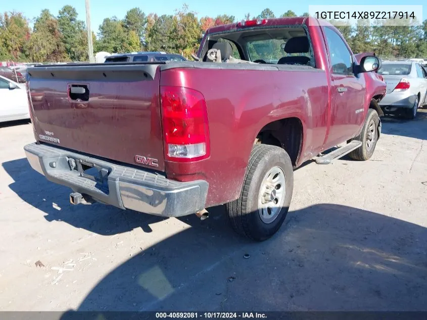 2009 GMC Sierra 1500 Work Truck VIN: 1GTEC14X89Z217914 Lot: 40592081