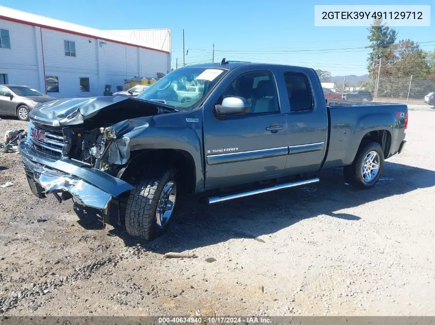 2009 GMC Sierra 1500 Slt VIN: 2GTEK39Y491129712 Lot: 40634940