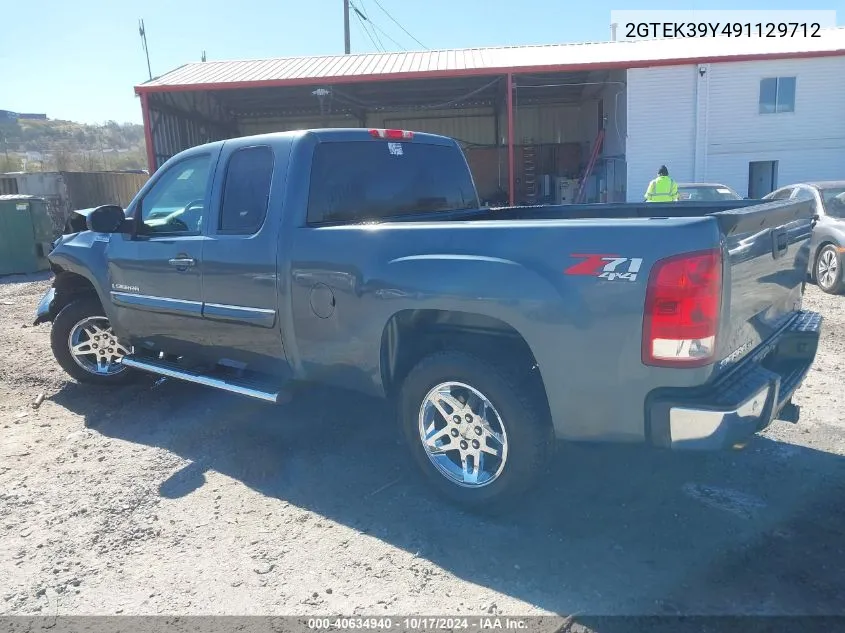 2009 GMC Sierra 1500 Slt VIN: 2GTEK39Y491129712 Lot: 40634940