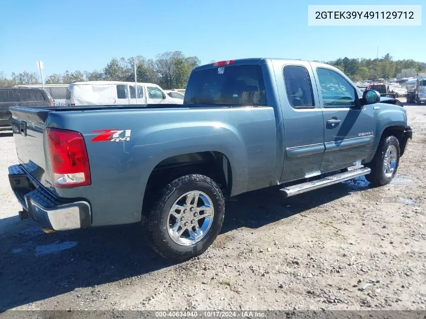 2009 GMC Sierra 1500 Slt VIN: 2GTEK39Y491129712 Lot: 40634940